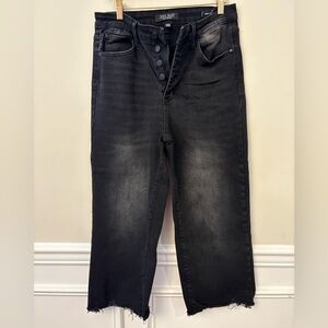 Judy Blue Charcoal Wide Cropped Jeans